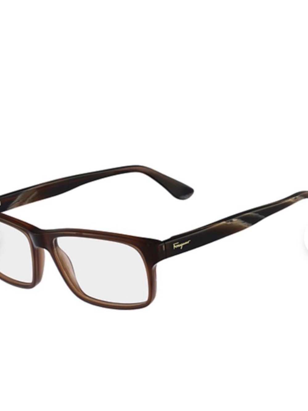 Salvatore Ferragamo Brown Tortoiseshell Rectangular Eyeglasses